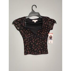 Aeropostale Mesh Vneck Crop Top Size X-Small
